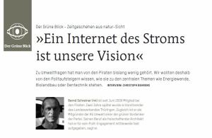 "Ein Internet des Stroms" - Pirat Bernd Schneider im Interview mit "Natur"